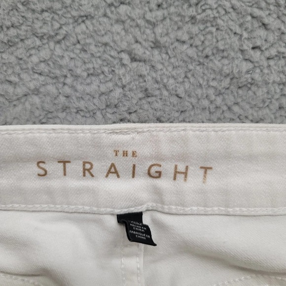 White House Black Market Jeans Womens 4 White Straight Distressed Ripped Cropped - Picture 12 of 15